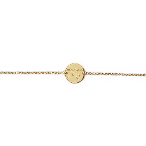 bracelet médaille maman je t'aime