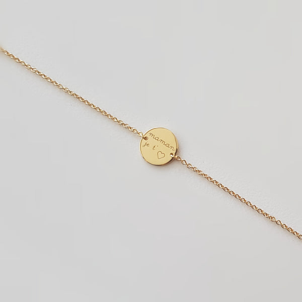 bracelet médaille maman je t'aime