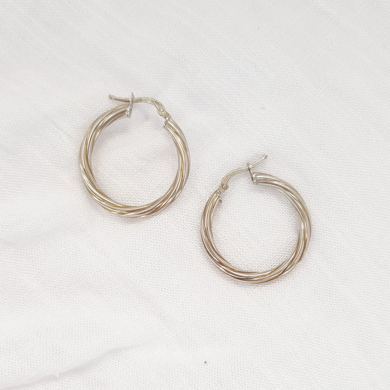 boucles d'oreilles créoles torsadées