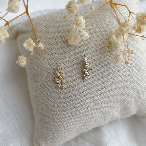 boucles d’oreilles strass / lobes d’oreilles