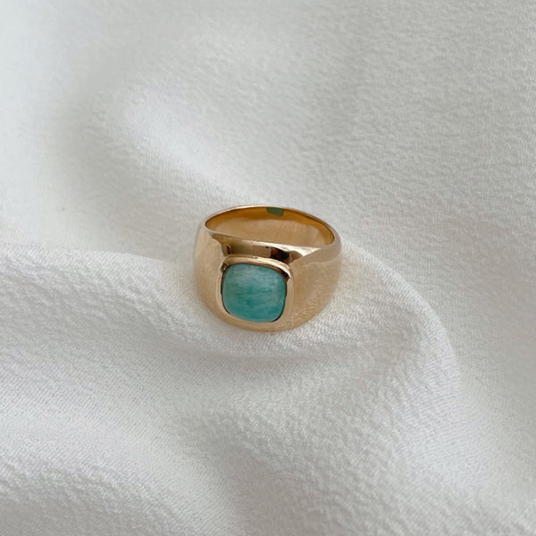 bague avec pierre Amazonite