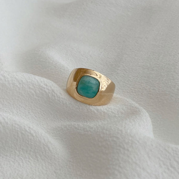 bague avec pierre Amazonite